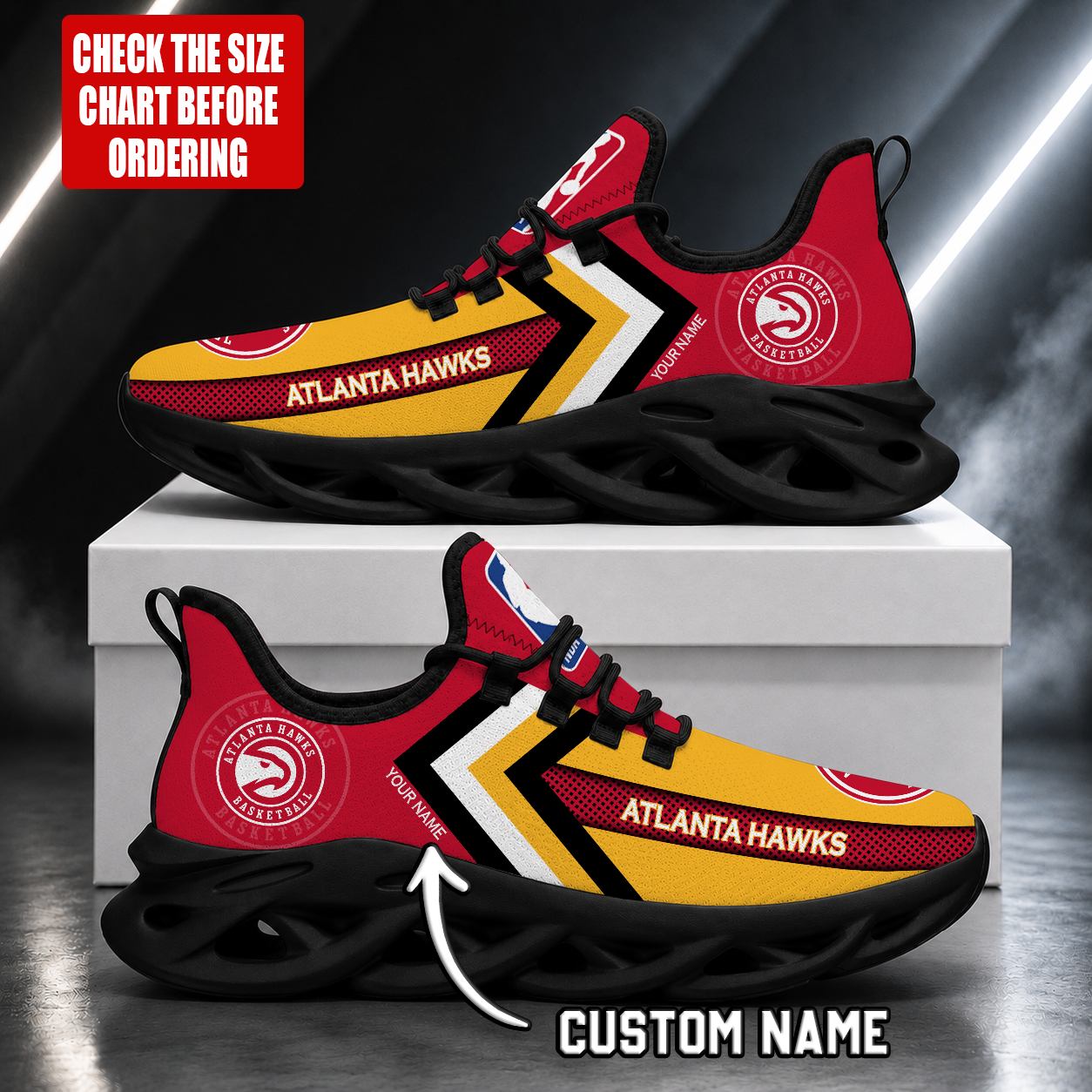 FINAL SALE - NEW CUSTOMIZED NBA17 AHA ATLANTA HAWKS MAX SOUL SHOES