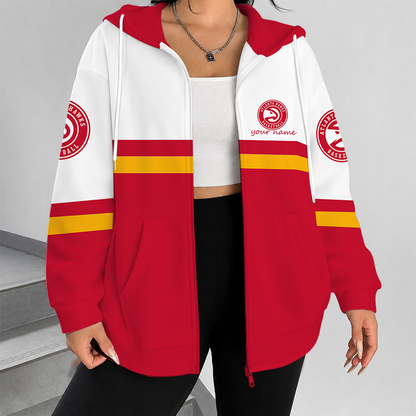 [HOT DEAL] NEW CUSTOMIZED NBA17 AHA ATLANTA HAWKS ZIP HOODIE
