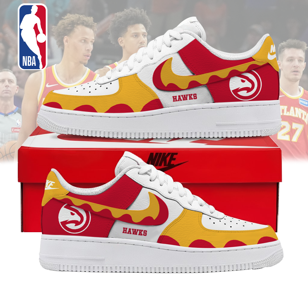 LIMITED EDITION - NEW CUSTOMIZED NBA17 AHA ATLANTA HAWKS AF1 SNEAKERS