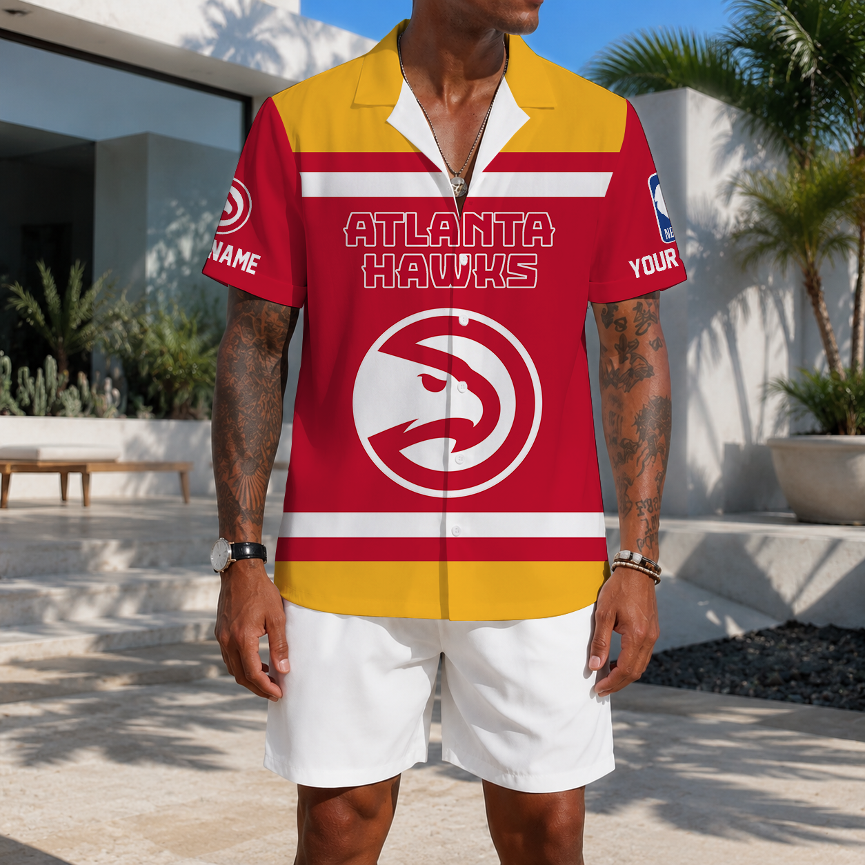 EXCLUSIVE EDITION - NEW CUSTOMIZED NBA17 AHA ATLANTA HAWKS UNISEX HAWAIIAN SHIRT