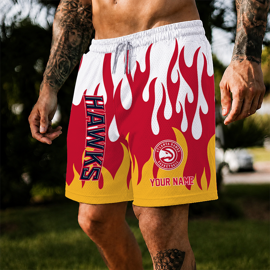 [HOT DEAL] NEW CUSTOMIZED NBA17 AHA ATLANTA HAWKS SHORT PANTS