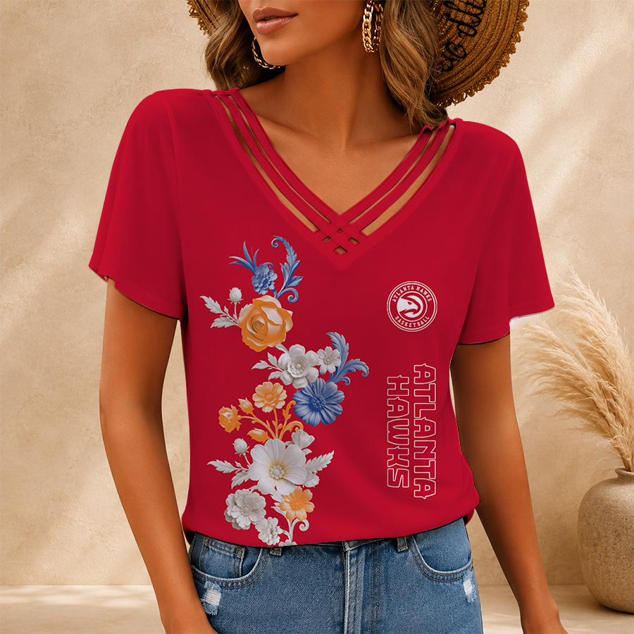 [HOT DEAL] NEW CUSTOMIZED NBA17 AHA ATLANTA HAWKS V-NECK SHIRT