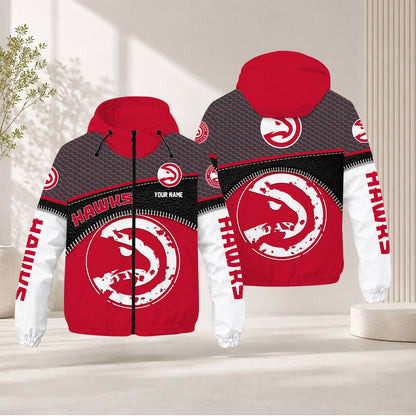 LIMITED EDITION - NEW CUSTOMIZED NBA17 AHA ATLANTA HAWKS WINDBREAKER JACKET