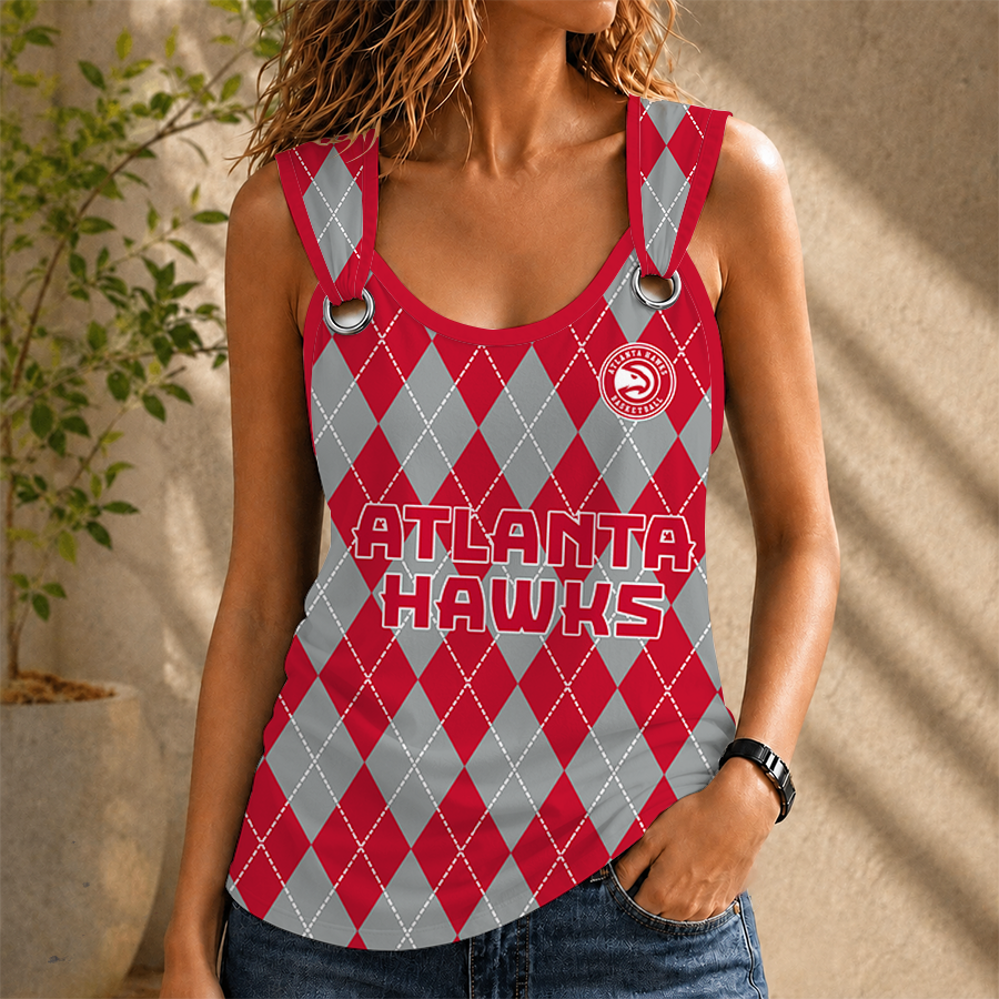 [HOT DEAL] NEW CUSTOMIZED NBA17 AHA ATLANTA HAWKS  O-RING SHOULDER TANK TOP