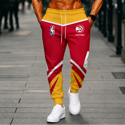LIMITED EDITION - NEW CUSTOMIZED NBA17 AHA ATLANTA HAWKS SWEATPANTS