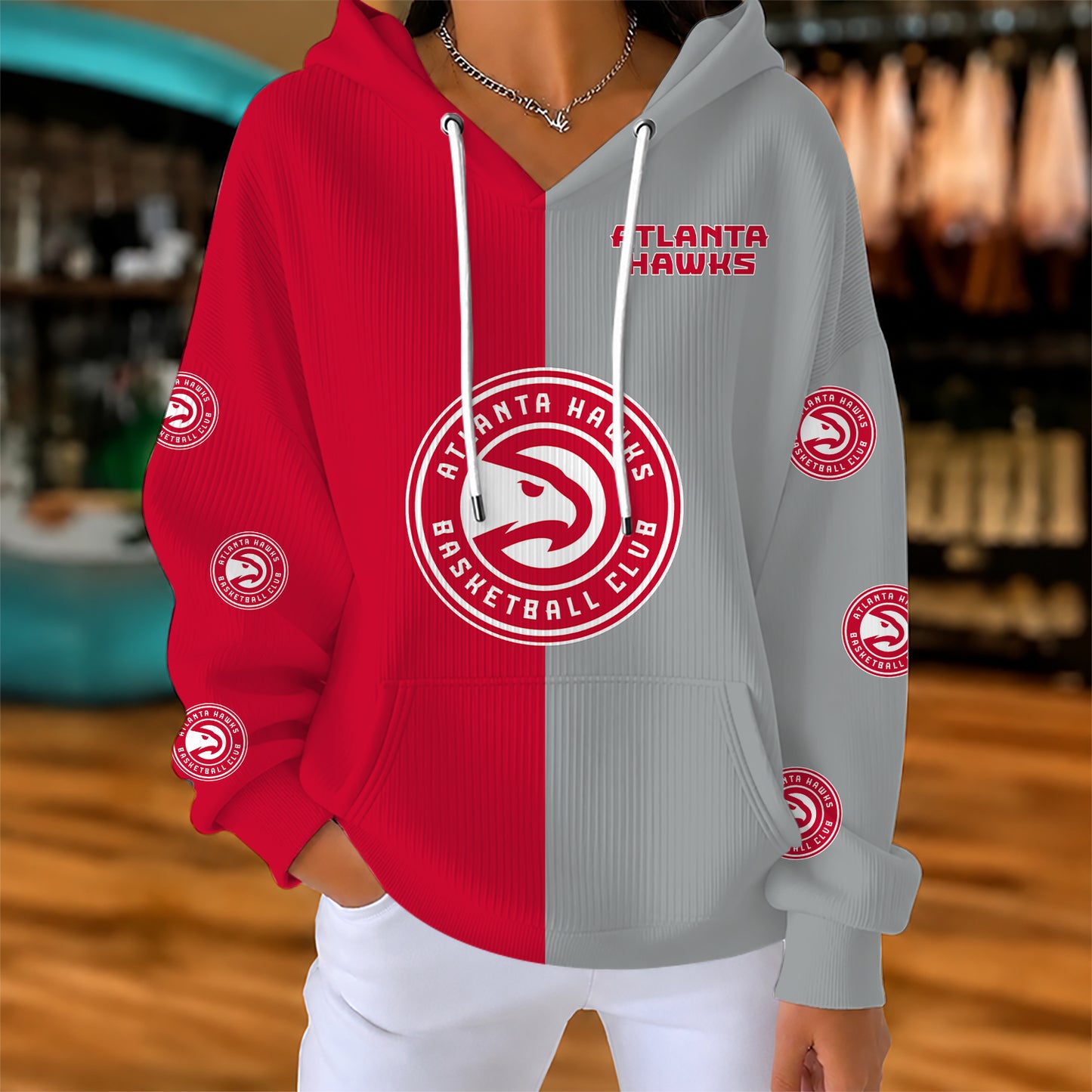 [HOT DEAL] NEW CUSTOMIZED NBA17 AHA ATLANTA HAWKS  RIBBED HOODIE & SWEATSHIRT