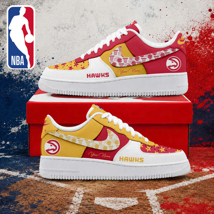 LIMITED EDITION - NEW CUSTOMIZED NBA17 AHA ATLANTA HAWKS AF1 SNEAKERS