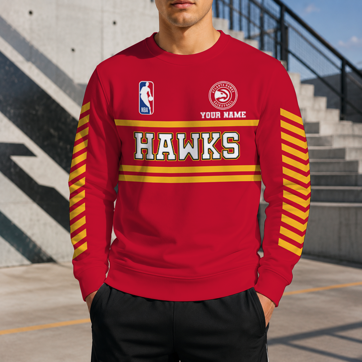 LIMITED EDITION - NEW CUSTOMIZED NBA17 AHA ATLANTA HAWKS UNISEX SWEATSHIRT