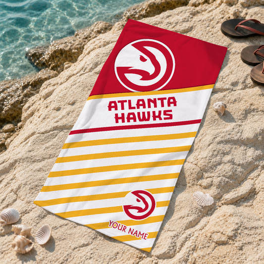 LIMITED EDITION - NEW CUSTOMIZED NBA17 AHA ATLANTA HAWKS BEACH TOWEL FOR FAN