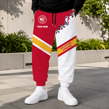ELITE EDITION - NEW CUSTOMIZED NBA17 AHA ATLANTA HAWKS SWEATPANTS