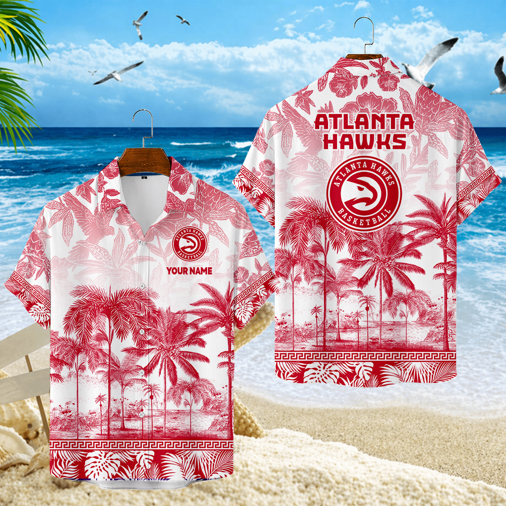 FINAL CLEARANCE - NEW CUSTOMIZED NBA17 AHA ATLANTA HAWKS UNISEX HAWAIIAN SHIRT
