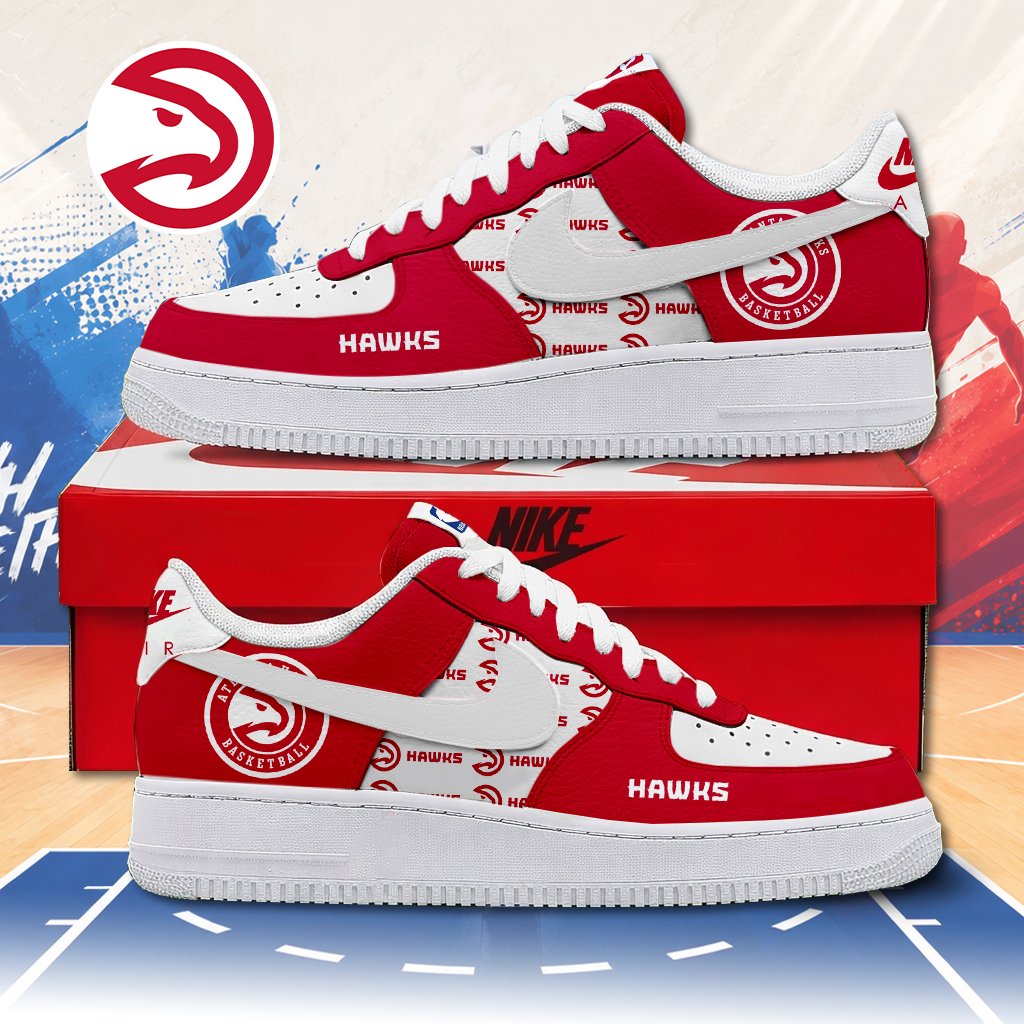 LIMITED EDITION - NEW CUSTOMIZED NBA17 AHA ATLANTA HAWKS AF1 SNEAKERS