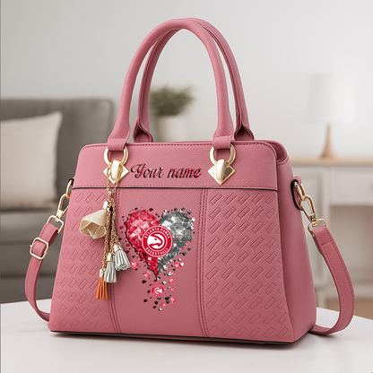 LIMITED EDITION - NEW CUSTOMIZED NBA17 AHA ATLANTA HAWKS ZIP HANDBAG MULTICOLOR