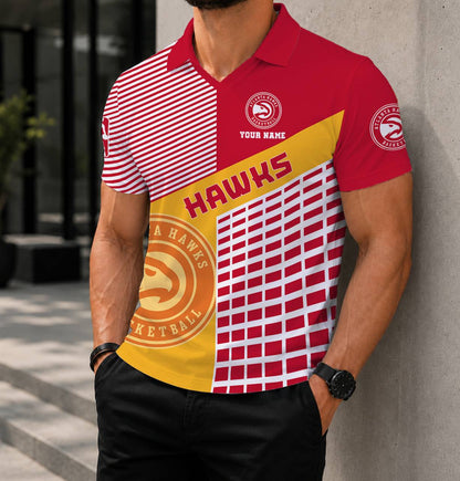 LIMITED EDITION - NEW CUSTOMIZED NBA17 AHA ATLANTA HAWKS POLO SHIRT