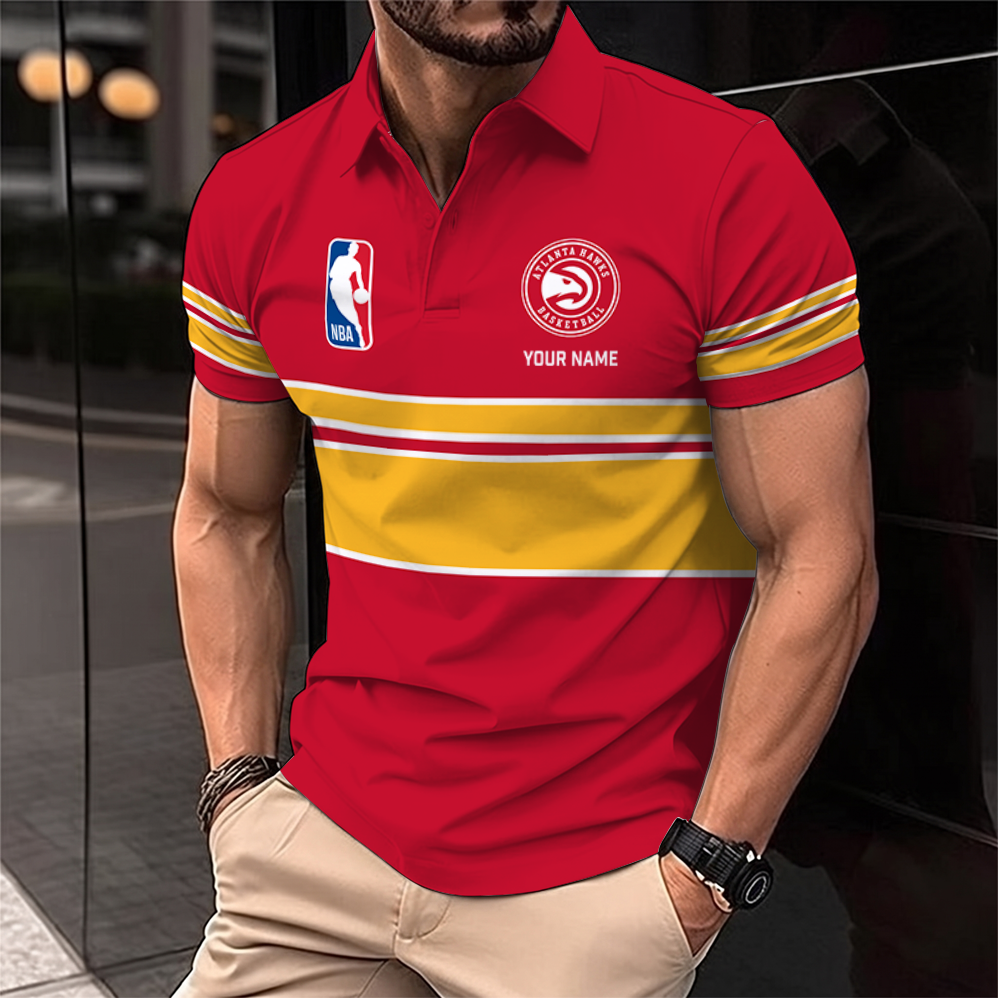 [HOT DEAL] NEW CUSTOMIZED NBA17 AHA ATLANTA HAWKS POLO SHIRT