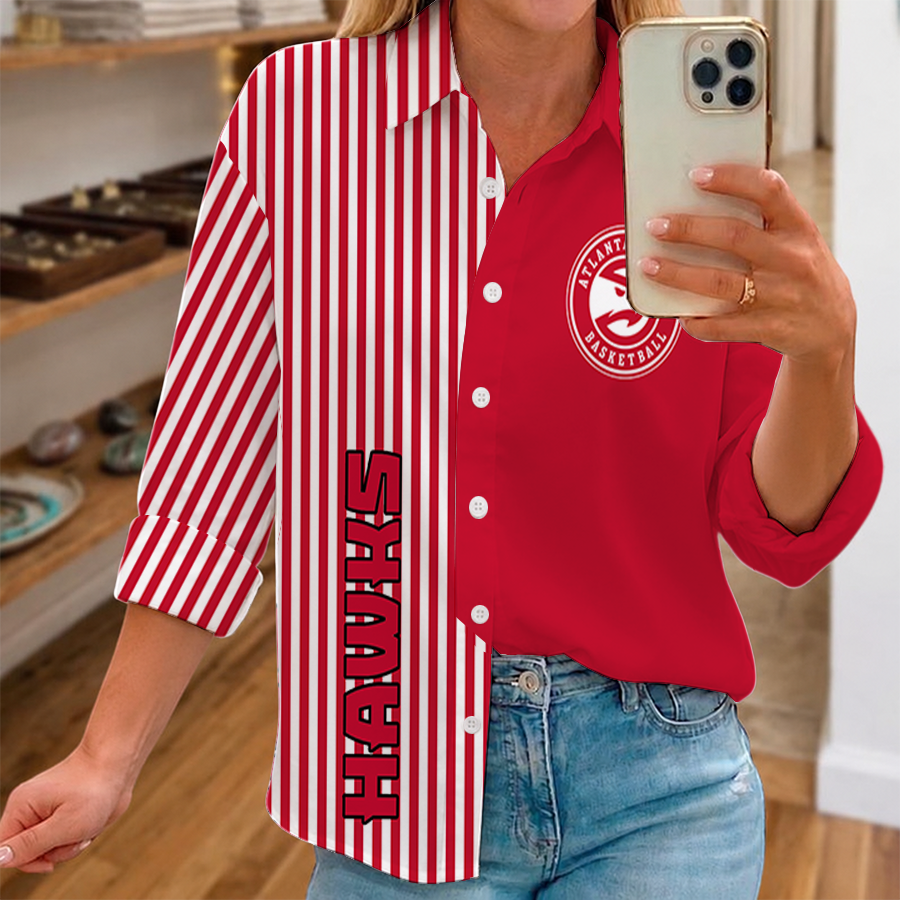 LIMITED EDITION - NEW CUSTOMIZED NBA17 AHA ATLANTA HAWKS WOMEN CASUAL SHIRT FOR FAN