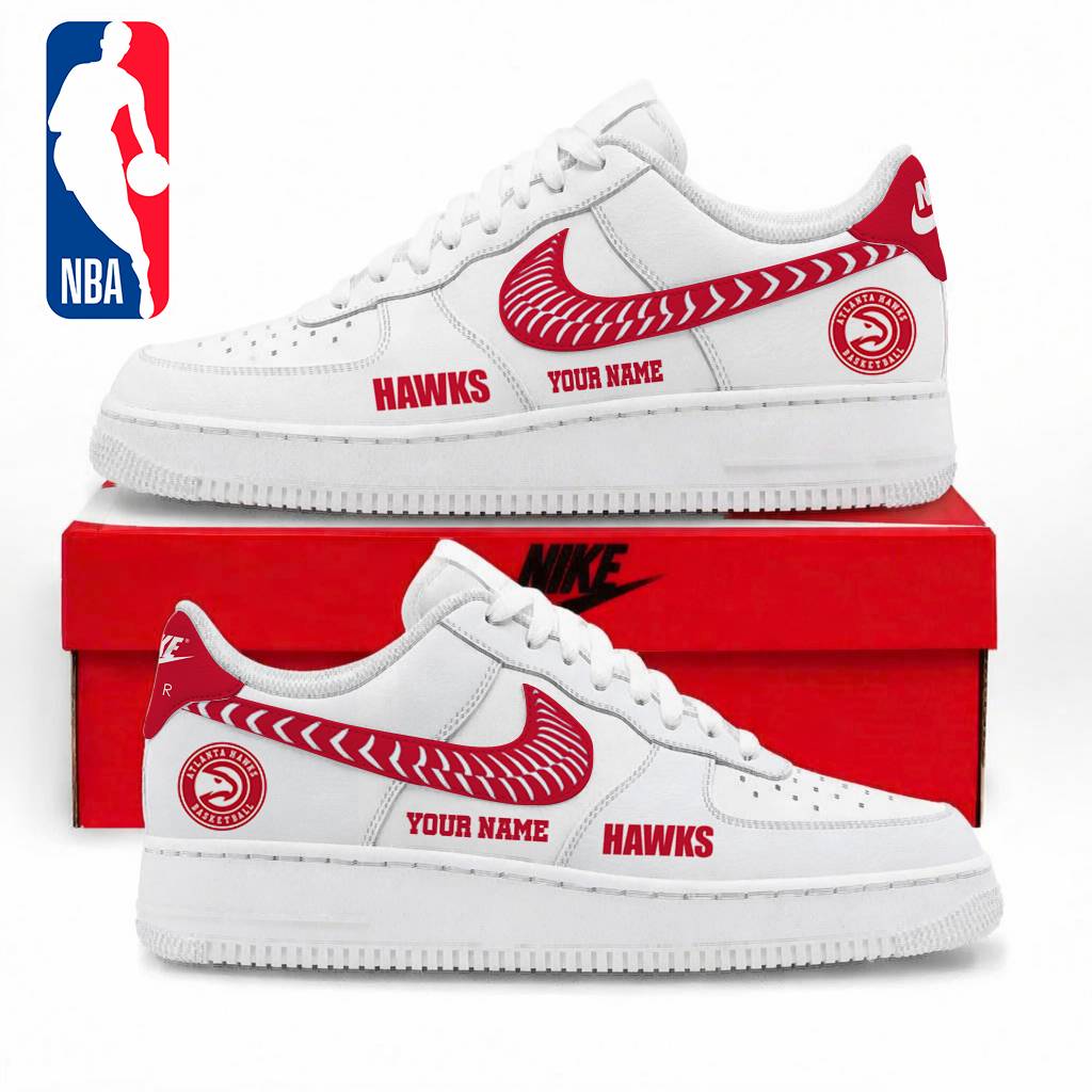 LIMITED EDITION - NEW CUSTOMIZED NBA17 AHA ATLANTA HAWKS AF1 SNEAKERS