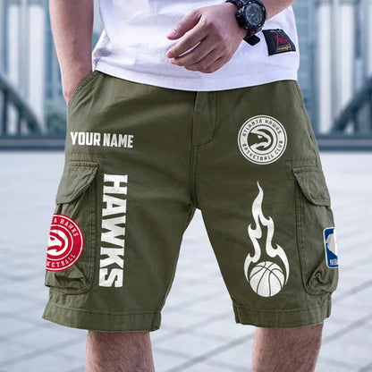 [HOT DEAL] NEW CUSTOMIZED NBA17 AHA ATLANTA HAWKS CARGO SHORTS