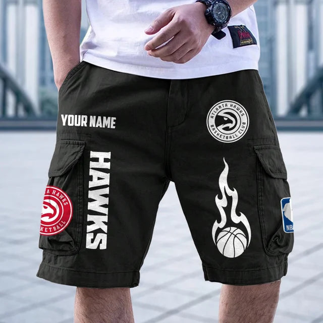 [HOT DEAL] NEW CUSTOMIZED NBA17 AHA ATLANTA HAWKS CARGO SHORTS