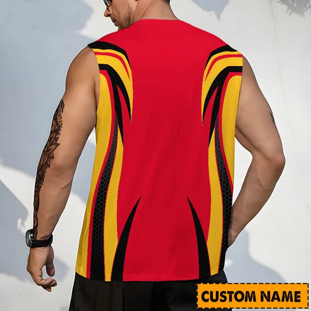 LIMITED EDITION - NEW CUSTOMIZED NHL17 CGF CALGARY FLAMES TANK TOP & GYM SHIRT