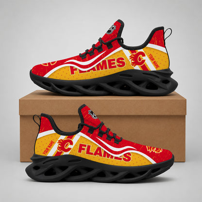 VIRAL EDITION - NEW CUSTOMIZED NHL17 CGF CALGARY FLAMES CLUNKY SNEAKERS