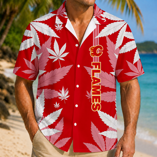 LIMITED EDITION - NEW CUSTOMIZED NHL17 CGF CALGARY FLAMES UNISEX HAWAIIAN SHIRT