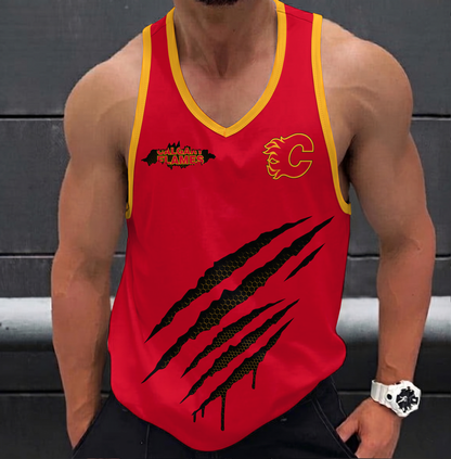 LIMITED EDITION - NEW CUSTOMIZED NHL17 CGF CALGARY FLAMES UNISEX TANK TOP
