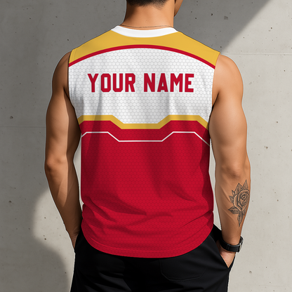 SPECIAL EDITION - NEW CUSTOMIZED NHL17 CGF CALGARY FLAMES MEN'S GYM SHIRT
