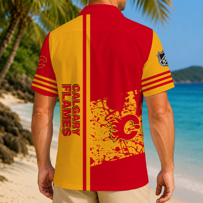 LIMITED EDITION - NEW CUSTOMIZED NHL17 CGF CALGARY FLAMES UNISEX HAWAIIAN SHIRT