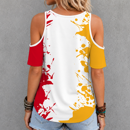 [SUPER SALE] NEW CUSTOMIZED NHL17 CGF CALGARY FLAMES CRISS CROSS V-NECK TOP
