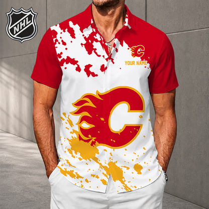 LIMITED EDITION - NEW CUSTOMIZED NHL17 CGF CALGARY FLAMES UNISEX HAWAIIAN SHIRT