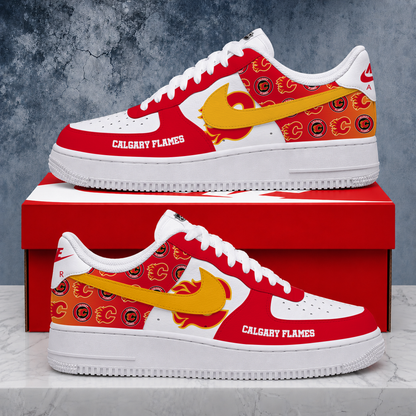 LIMITED EDITION - NEW CUSTOMIZED NHL17 CGF CALGARY FLAMES AF1 SHOES