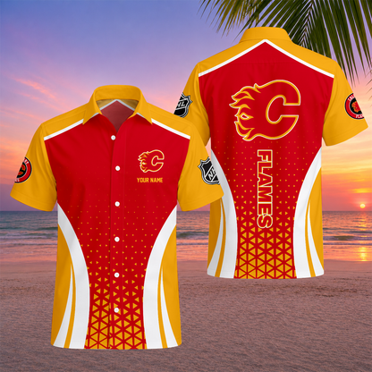LIMITED EDITION - NEW CUSTOMIZED NHL17 CGF CALGARY FLAMES UNISEX HAWAIIAN SHIRT