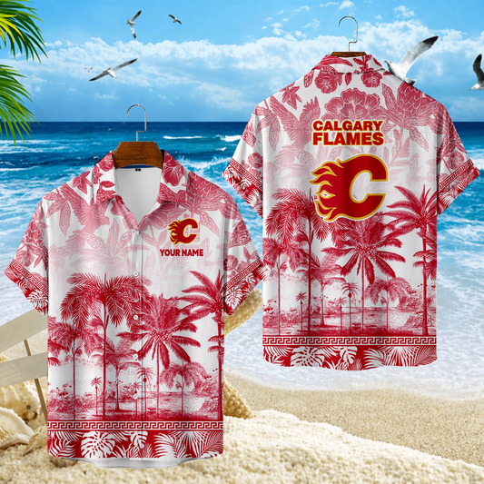 LIMITED EDITION - NEW CUSTOMIZED NHL17 CGF CALGARY FLAMES UNISEX HAWAIIAN SHIRT