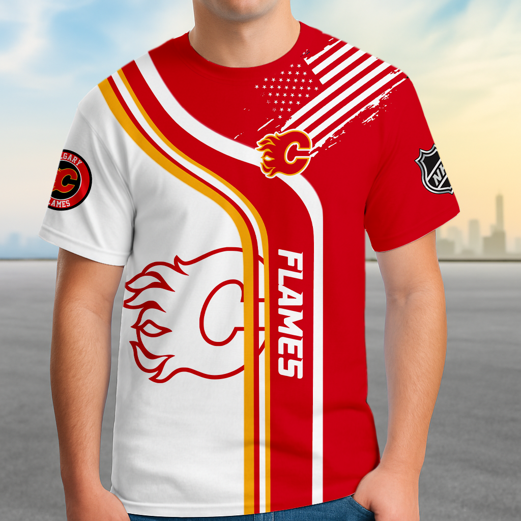 ELITE EDITION - NEW CUSTOMIZED NHL17 CGF CALGARY FLAMES POLO SHIRT, ZIP POLO SHIRT & T-SHIRTS
