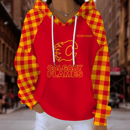 [SUPER SALE] NEW CUSTOMIZED NHL17 CGF CALGARY FLAMES RIBBED HOODIE & SWEATSHIRT