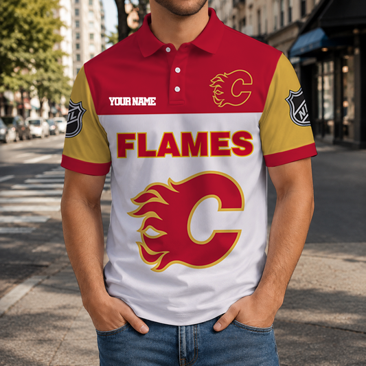 EXCLUSIVE EDITION - NEW CUSTOMIZED NHL17 CGF CALGARY FLAMES T-SHIRT, POLO SHIRT, ZIP POLO SHIRT, SWEATSHIRT, HOODIE & ZIP HOODIE