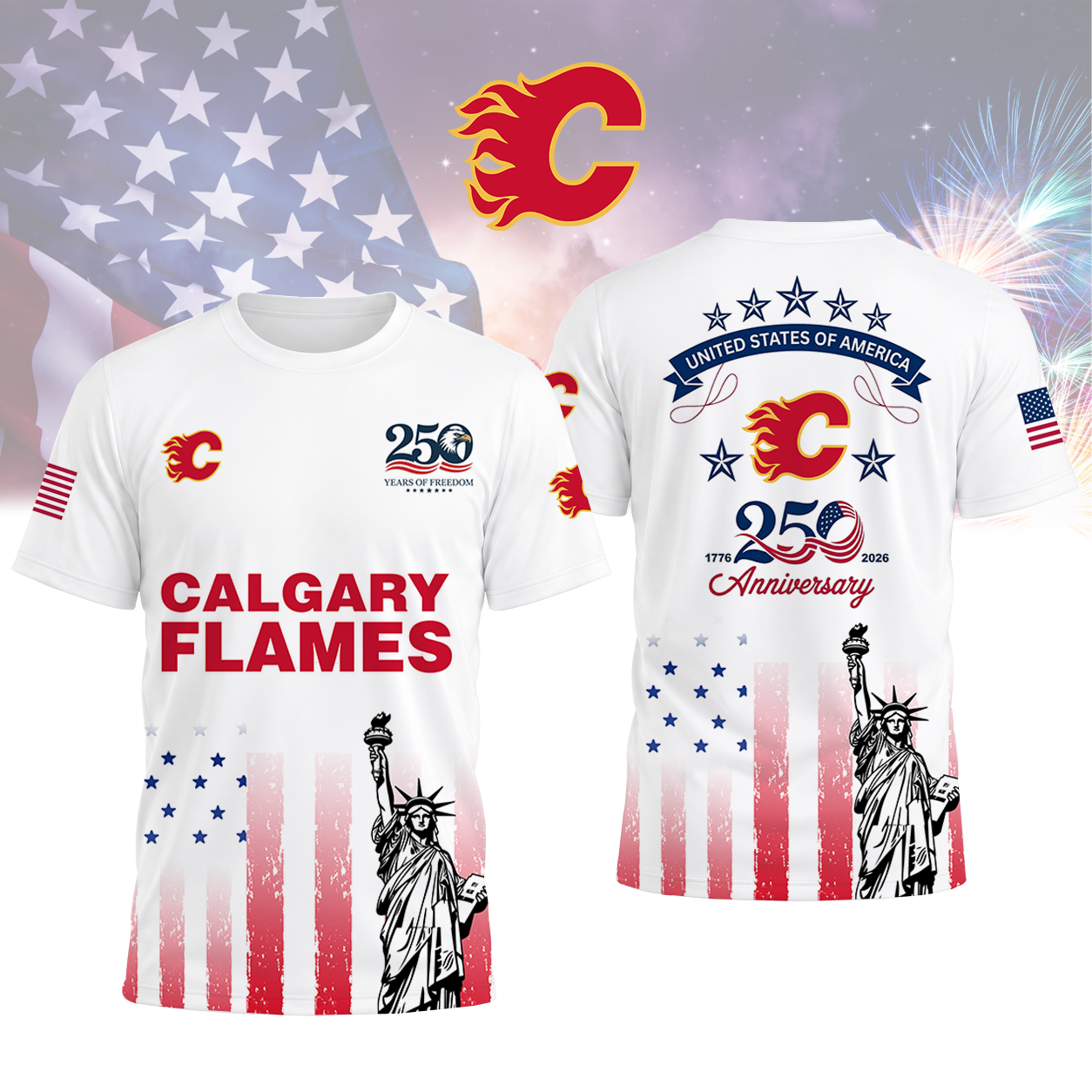 LIMITED EDITION - NEW CUSTOMIZED NHL17 CGF CALGARY FLAMES T-SHIRT, POLO SHIRT, ZIP POLO SHIRT, SWEATSHIRT, HOODIE & ZIP HOODIE