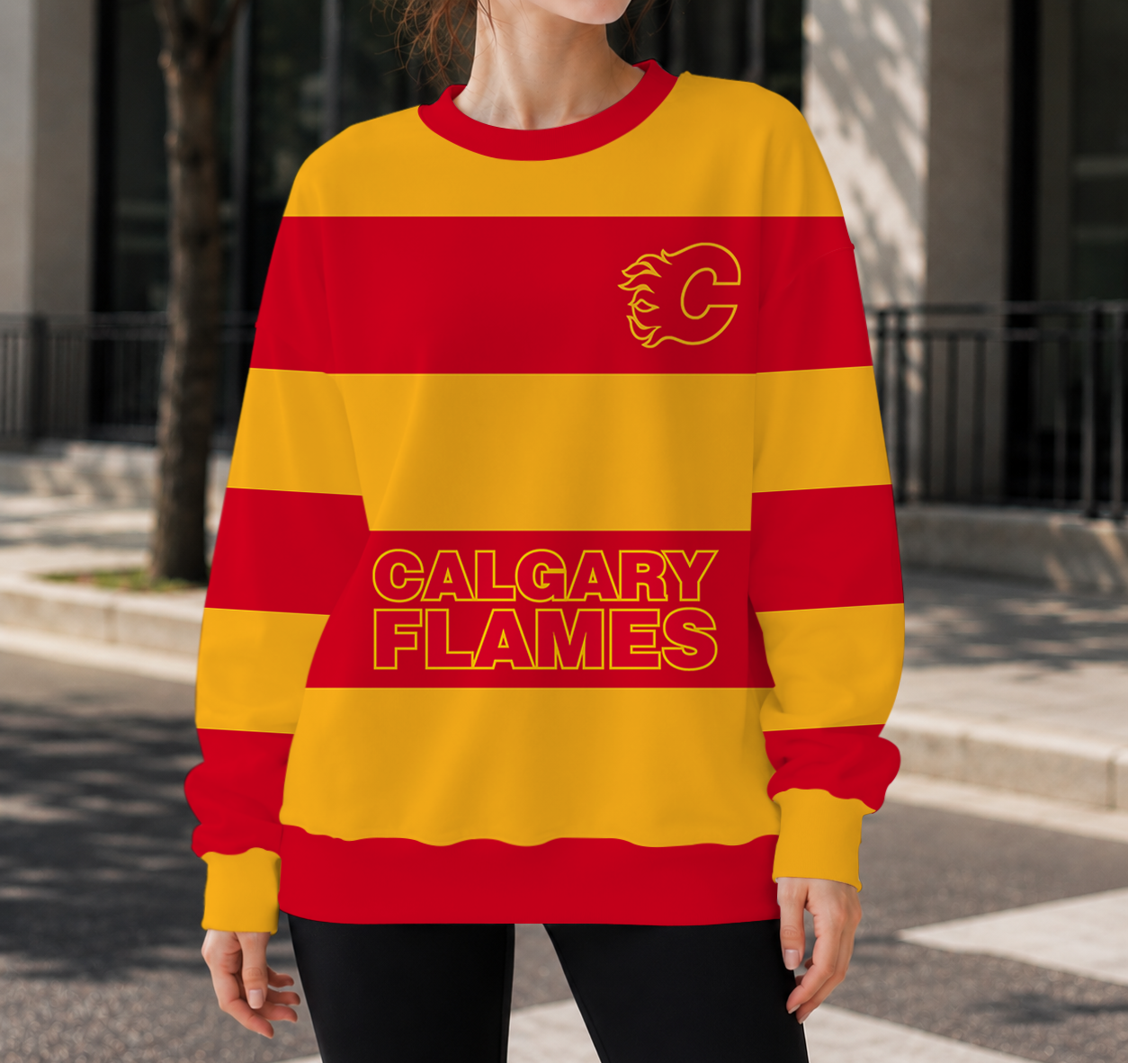 SPECIAL EDITION - NEW CUSTOMIZED NHL17 CGF CALGARY FLAMES UNISEX SWEATSHIRT