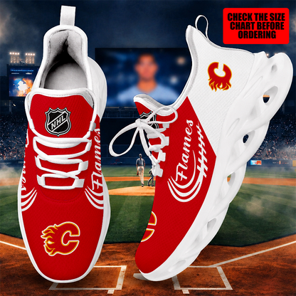 [SUPER SALE ] NEW CUSTOMIZED NHL17 CGF CALGARY FLAMES MAX SOUL SHOES