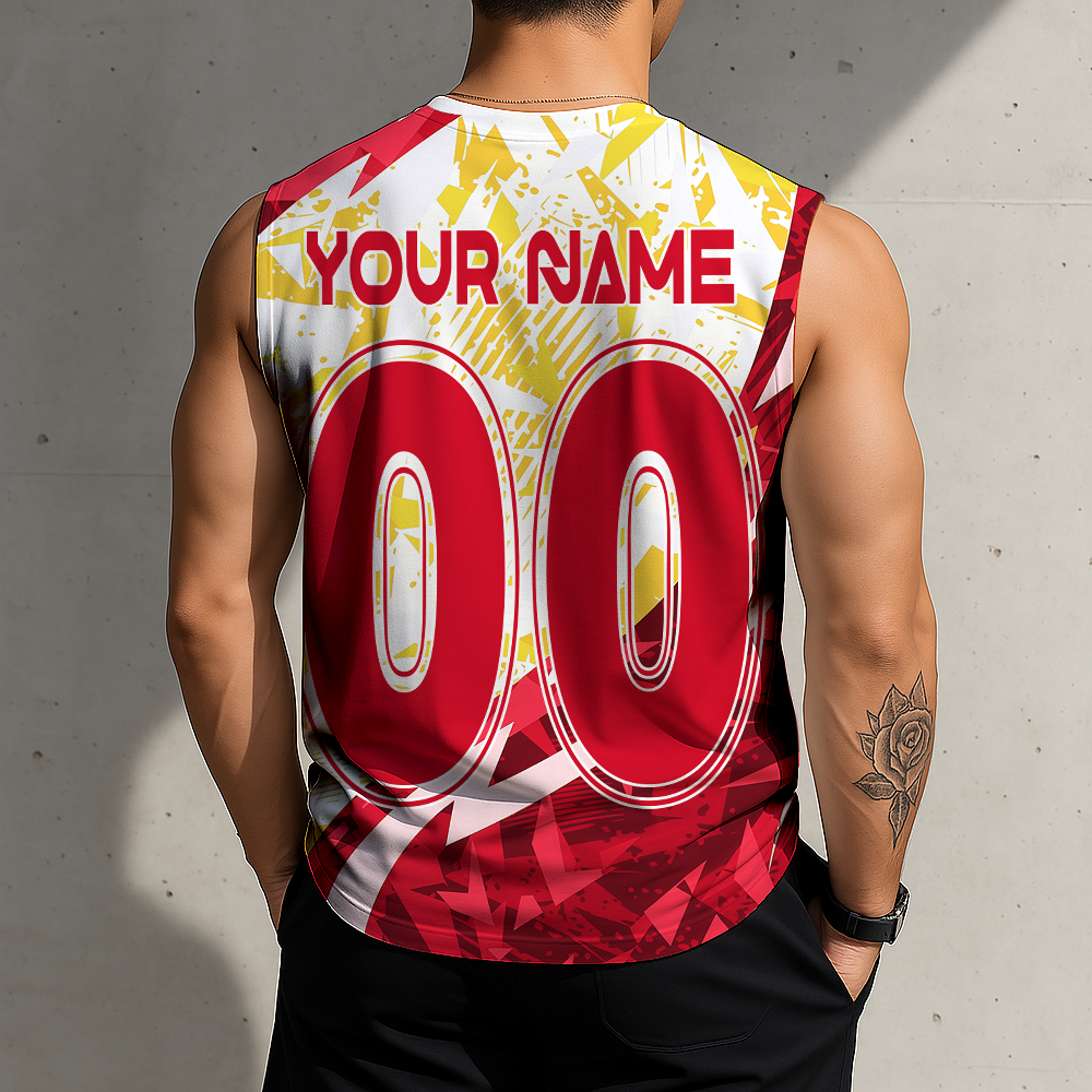 LIMITED EDITION - NEW CUSTOMIZED NHL17 CGF CALGARY FLAMES TANK TOP & GYM SHIRT