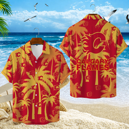 LIMITED EDITION - NEW CUSTOMIZED NHL17 CGF CALGARY FLAMES UNISEX HAWAIIAN SHIRT