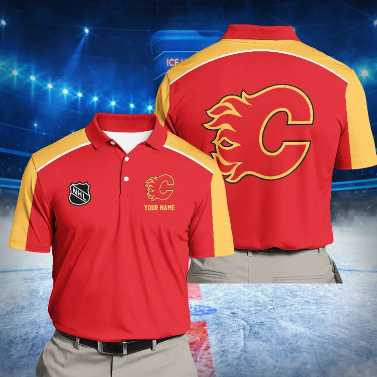 LIMITED EDITION - NEW CUSTOMIZED NHL17 CG FLAMES BLUES UNISEX T-SHIRT, POLO, HOODIE & SWEASHIRTS