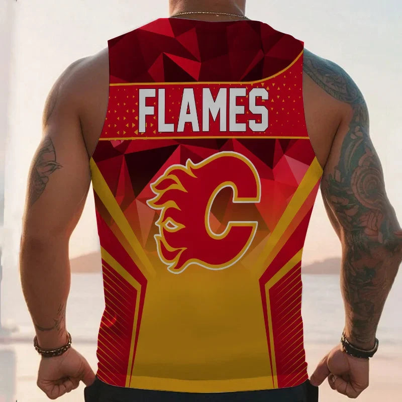 [SUPER SALE] NEW CUSTOMIZED NHL17 CGF CALGARY FLAMES UNISEX TANK TOP