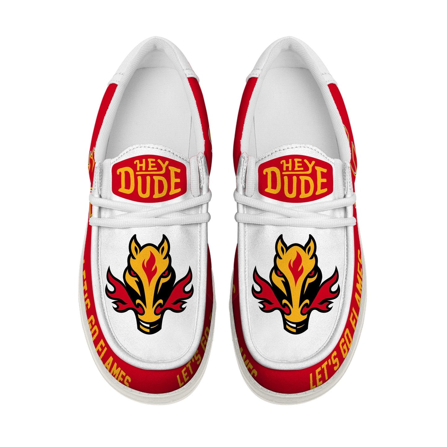 LIMITED EDITION - NEW CUSTOMIZED NHL17 CGF CALGARY FLAMES LOAFER SHOES