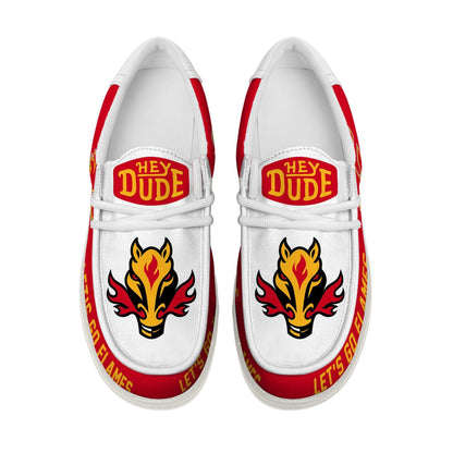LIMITED EDITION - NEW CUSTOMIZED NHL17 CGF CALGARY FLAMES LOAFER SHOES