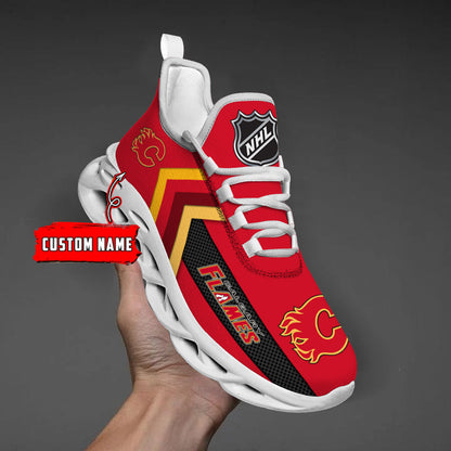 [SUPER SALE ] NEW CUSTOMIZED NHL17 CGF CALGARY FLAMES MAX SOUL SHOES