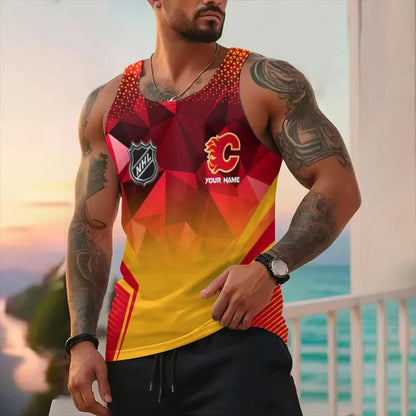 [SUPER SALE] NEW CUSTOMIZED NHL17 CGF CALGARY FLAMES UNISEX TANK TOP