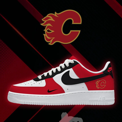 LIMITED EDITION - NEW CUSTOMIZED NHL17 CGF CALGARY FLAMES AF1 SHOES