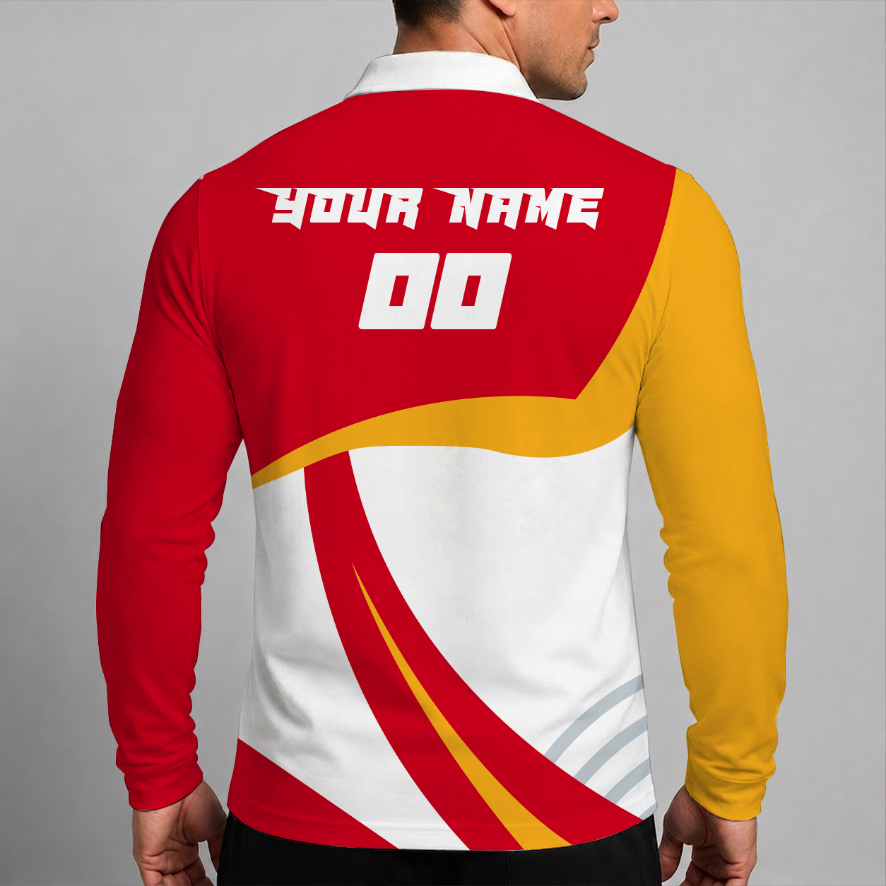 [SUPER SALE] NEW CUSTOMIZED NHL17 CGF CALGARY FLAMES MEN LONG SLEEVE POLO